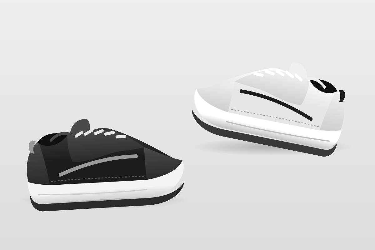 The Pace Runner in black and in white, side by side