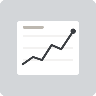 A line chart rising to the right
