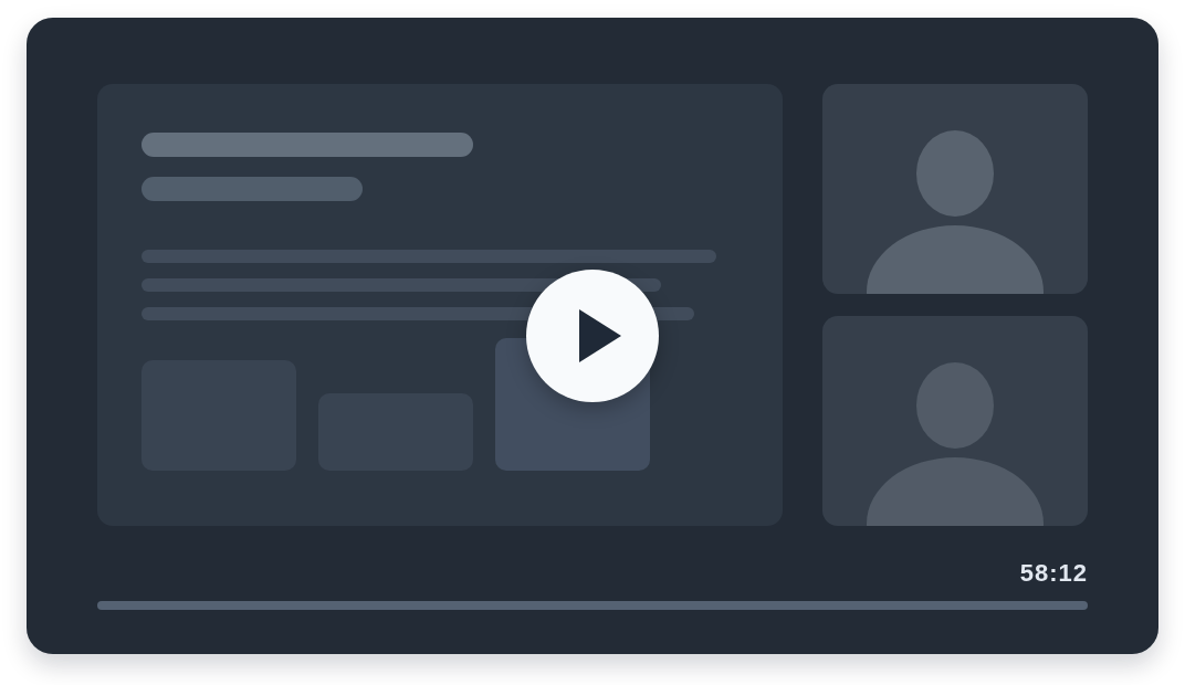Still from the webinar recording with a play button