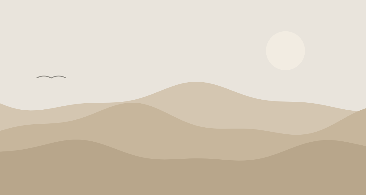 Soft sand dunes under a pale sun
