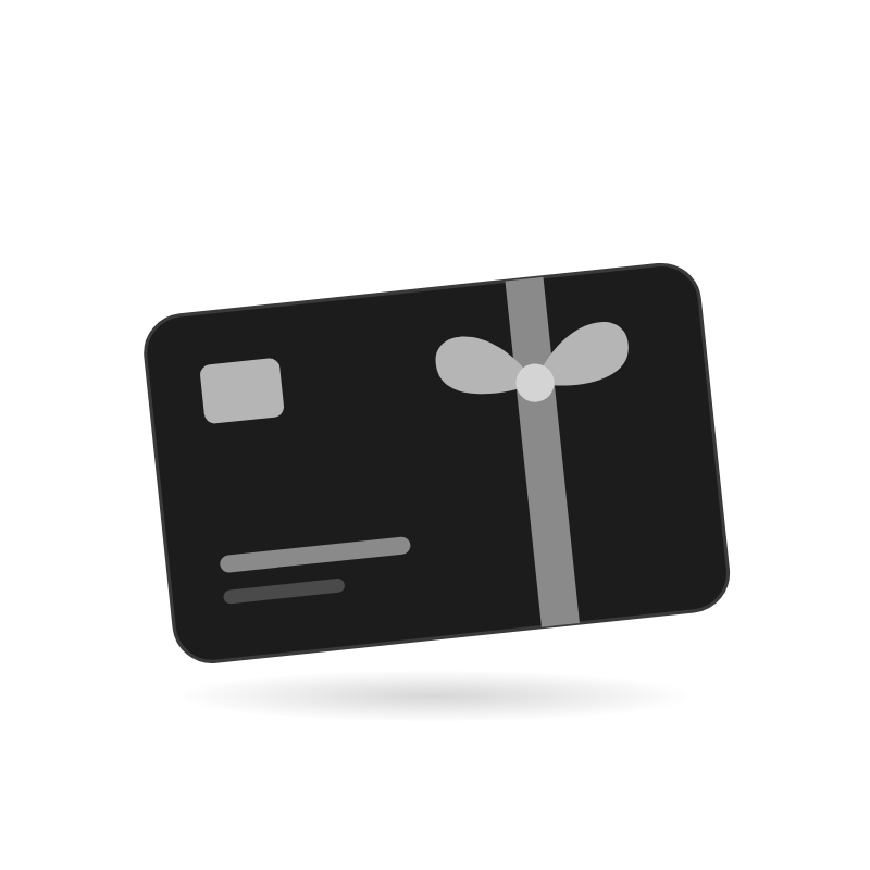 A gift card tied with a ribbon